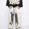 Splash Ink Multi-pocket Cargo Pants Men's Loose Straight Mopping Pants - Image 4