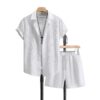 Summer Jacquard Black And White Solid Color Suit - Image 6
