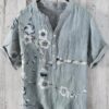 Summer Men's Shirts National Trendy Style Three Breasted - Image 3