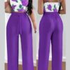 Women's Solid Color Slim Elastic Pleated Two-Piece Suit - Image 5