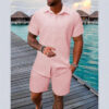 Summer Jacquard Black And White Solid Color Suit - Image 3
