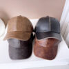 Washed Old Patent Leather Baseball Hat - Image 7