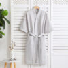Cotton Single-layer Yarn Bathrobe Spring Summer Cropped Sleeves Mid-length Bathrobe - Image 2