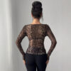 Women's Leopard Print Mesh Top - Image 4