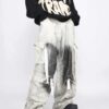 Splash Ink Multi-pocket Cargo Pants Men's Loose Straight Mopping Pants - Image 2