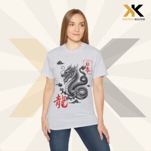 Dragon Graphic Tee – Awaken the Dragon Within, Unisex T-Shirt, Japanese Dragon Art, Gift for Anime Lovers, Casual Streetwear