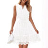 Women’s Sleeveless Hollow-Out V-Neck Dress with Pockets – High Waist One-Piece | Krown Kloth - Image 9