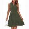 Women’s Sleeveless Hollow-Out V-Neck Dress with Pockets – High Waist One-Piece | Krown Kloth - Image 10