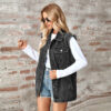 Women’s Washed Denim Loose-Fit Waistcoat – Street Style Sleeveless Cardigan Vest | Krown Kloth - Image 5