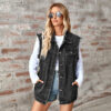 Women’s Washed Denim Loose-Fit Waistcoat – Street Style Sleeveless Cardigan Vest | Krown Kloth - Image 3