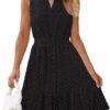 Women’s Sleeveless Hollow-Out V-Neck Dress with Pockets – High Waist One-Piece | Krown Kloth - Image 5