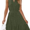 Women’s Sleeveless Hollow-Out V-Neck Dress with Pockets – High Waist One-Piece | Krown Kloth - Image 7